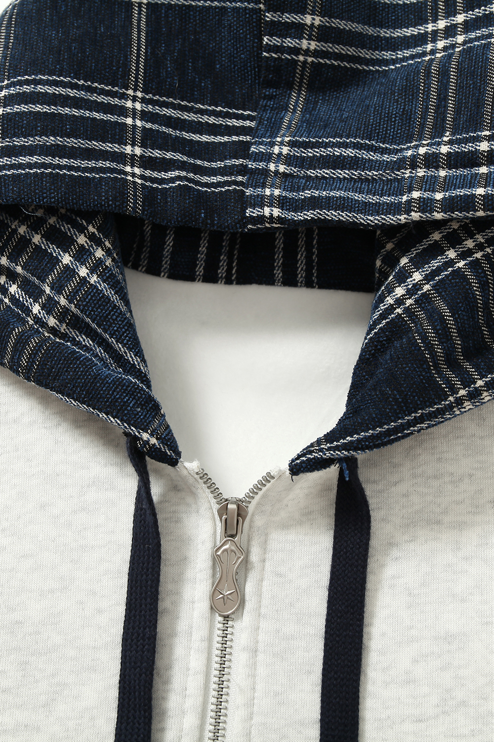 Fleece Hoodie Jacket Plaid Long Sleeve Coat