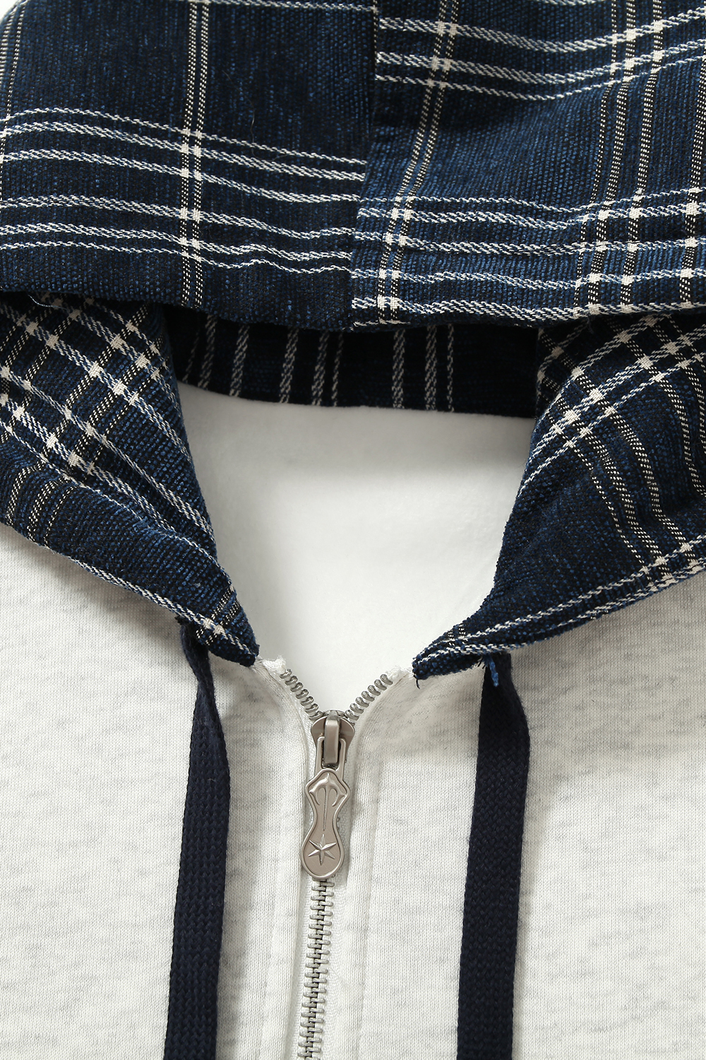 Fleece Hoodie Jacket Plaid Long Sleeve Coat