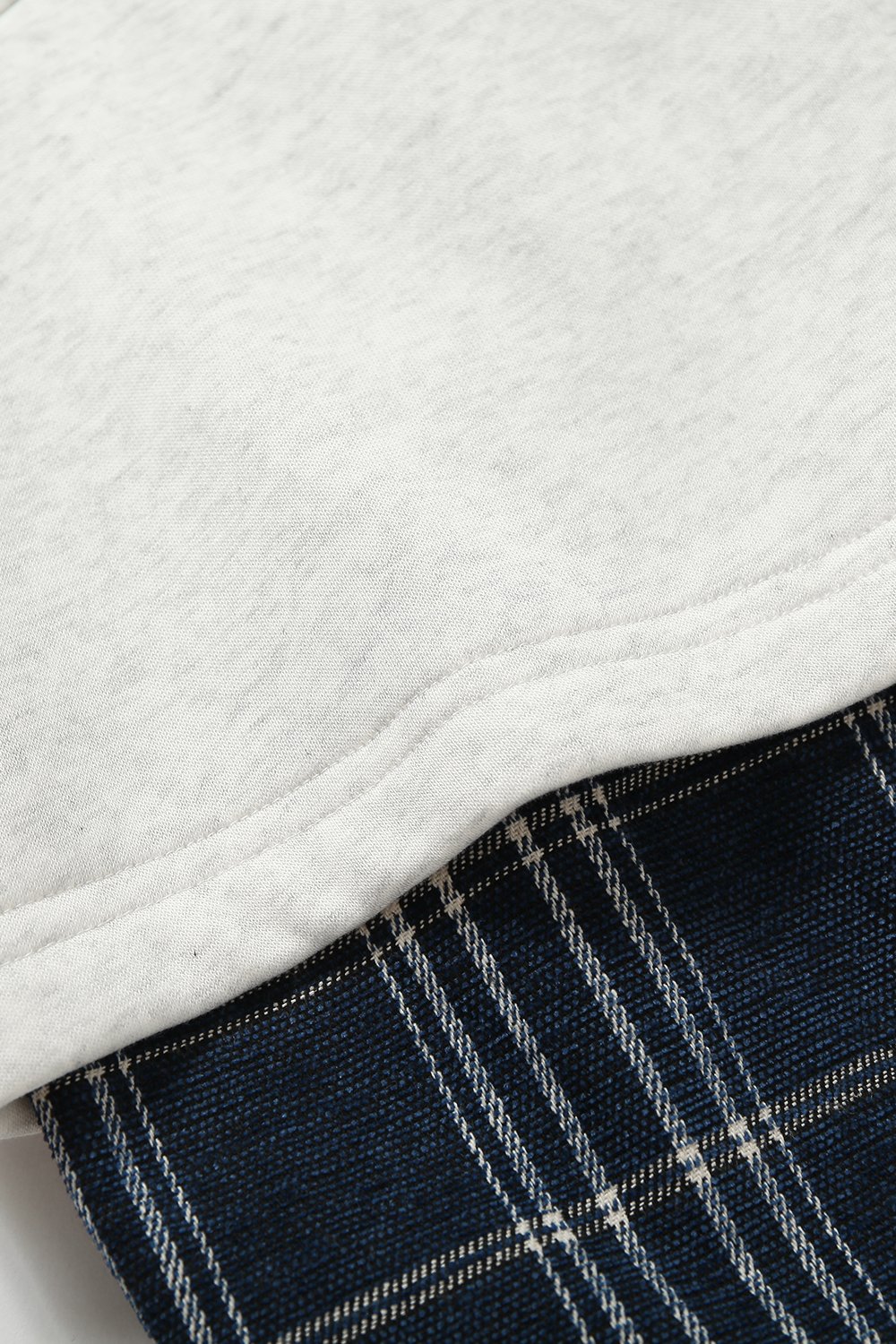 Fleece Hoodie Jacket Plaid Long Sleeve Coat