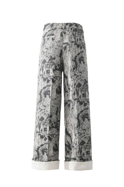 Jacquard Loose Straight Leg Men Pants 