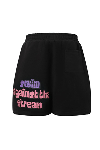 Sweat Shorts Letter Loose Men Knee Shorts