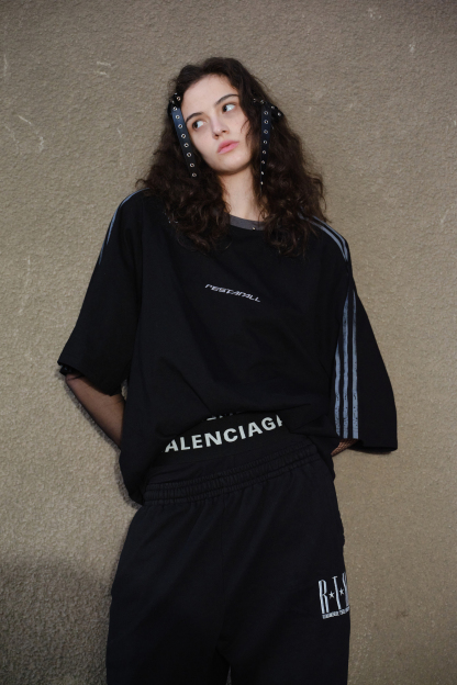Sport Stripe T-shirts Vintage Embroidered Tee