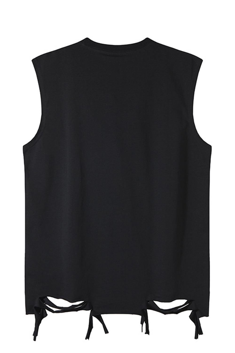 Letter Vacation Vintage Ripped Print Vest Tee for Men