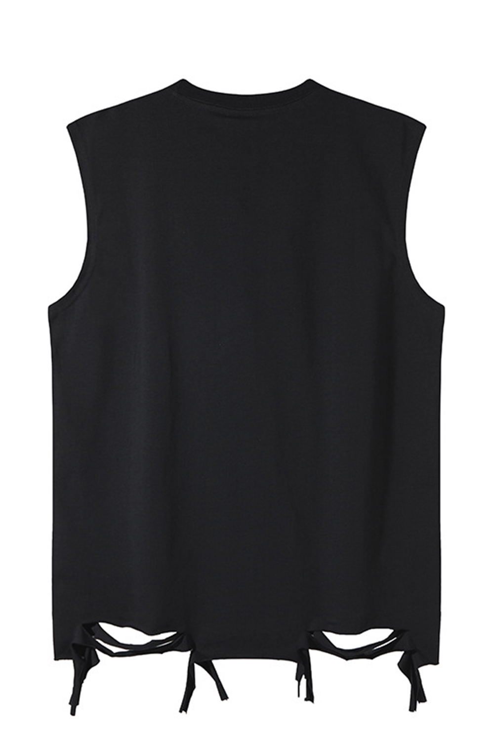 Letter Vacation Vintage Ripped Print Vest Tee for Men