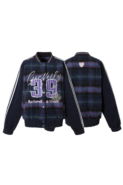 Winter Shirt Jacket Purple Tie Dye Long Sleeve Coat