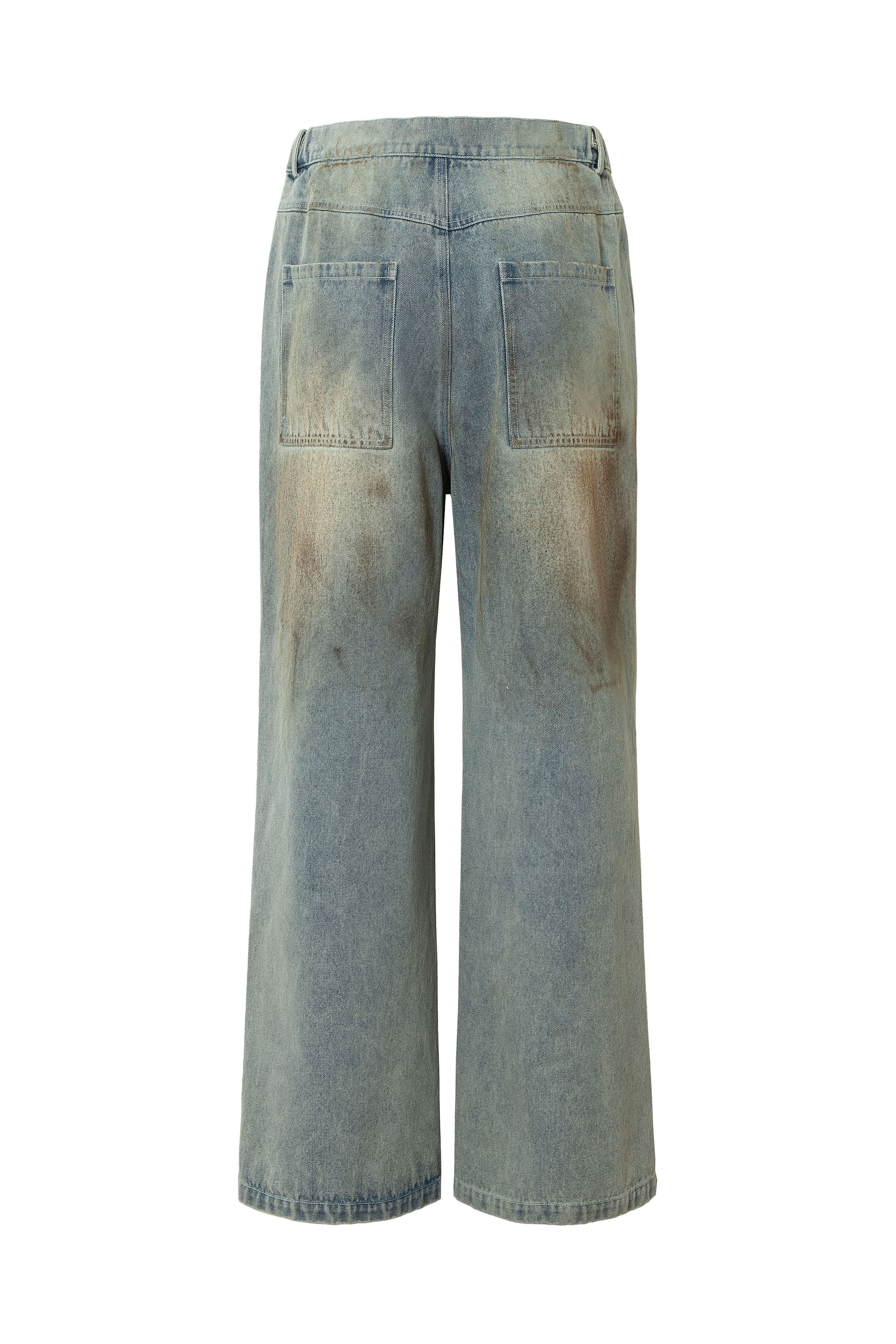 Washed Jeans Ripped Cartoon Loose Wide-Leg Pants 