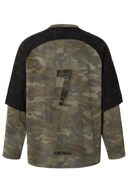 Graffiti Camouflage T-shirts Long Sleeve Tee