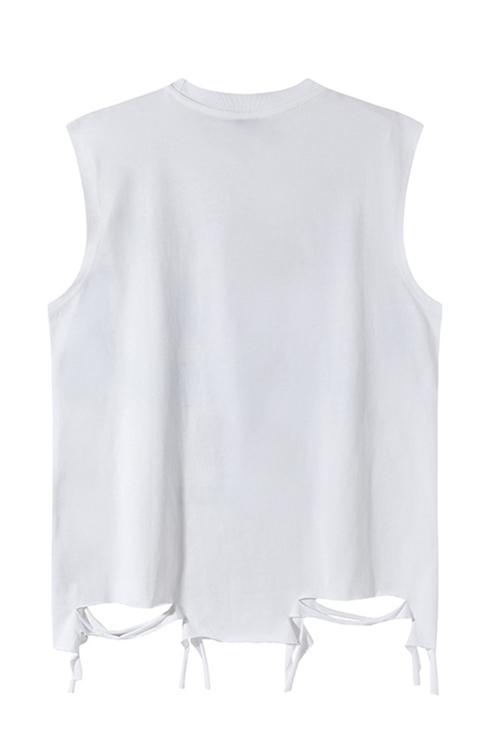 Letter Vacation Vintage Ripped Print Vest Tee for Men