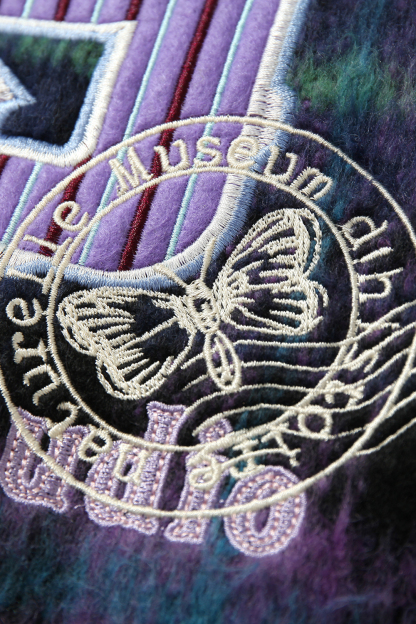 Winter Shirt Jacket Purple Tie Dye Long Sleeve Coat