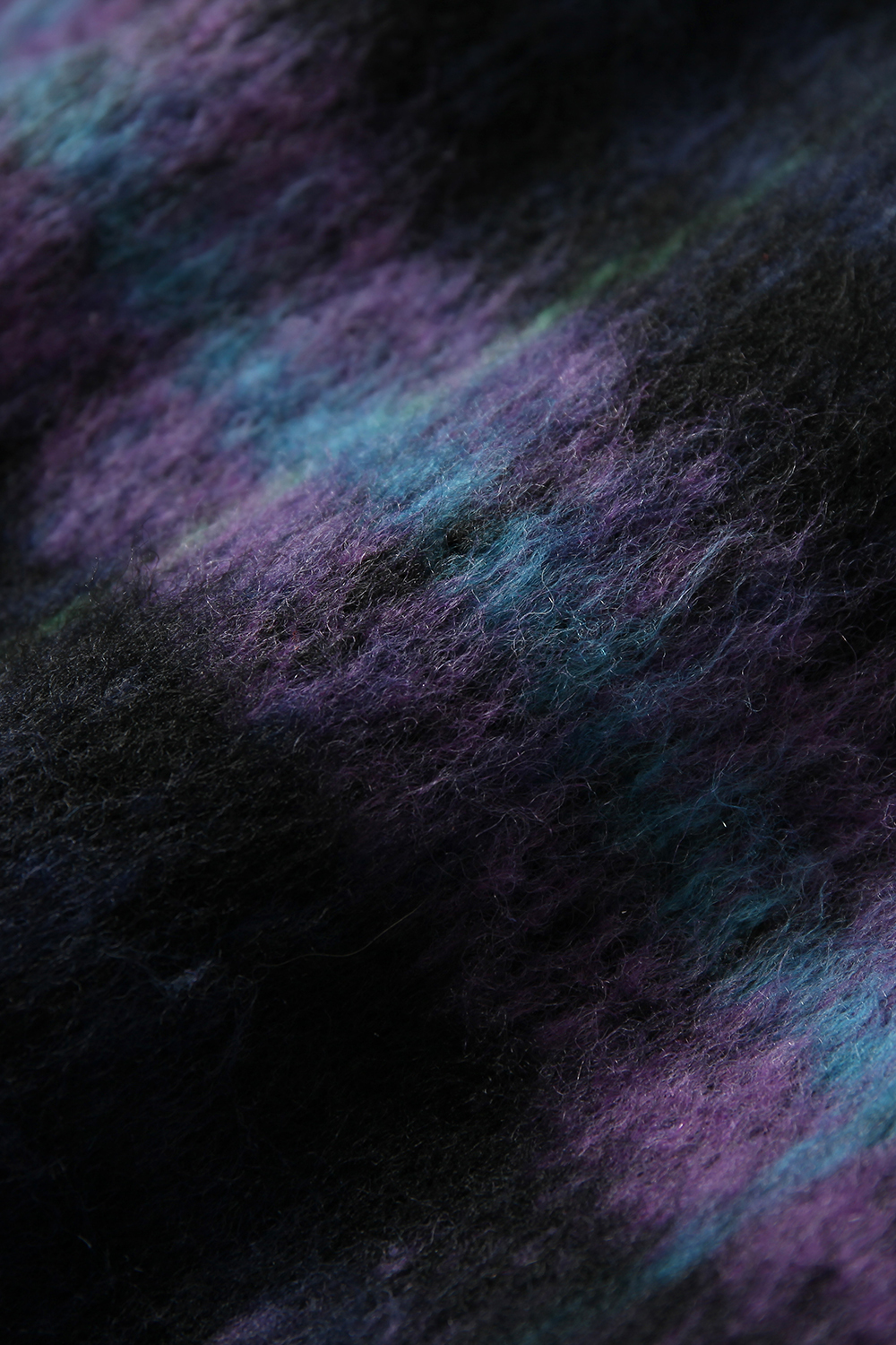 Winter Shirt Jacket Purple Tie Dye Long Sleeve Coat
