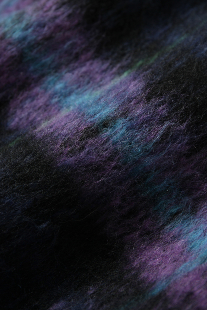 Winter Shirt Jacket Purple Tie Dye Long Sleeve Coat