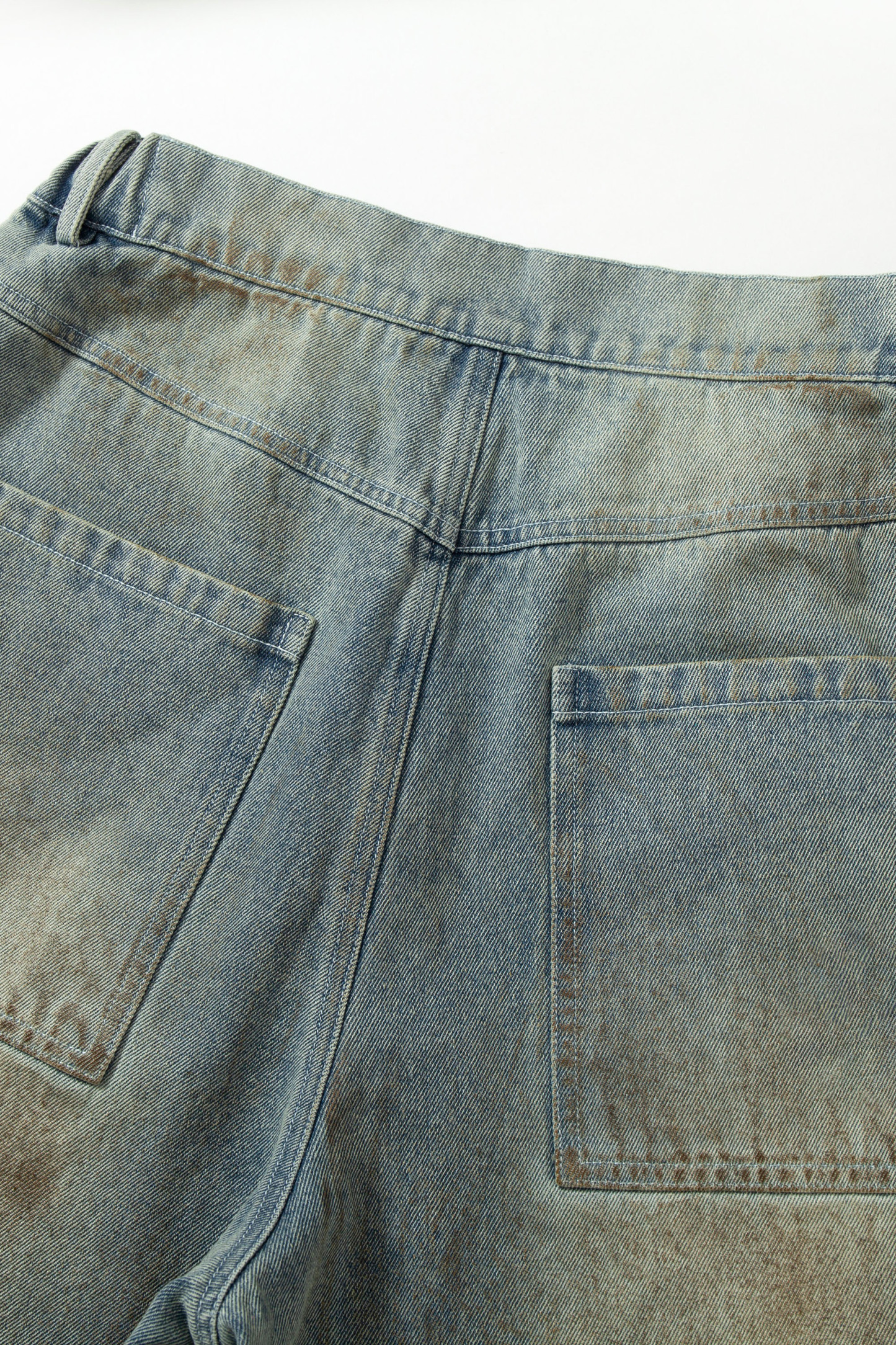 Washed Jeans Ripped Cartoon Loose Wide-Leg Pants 
