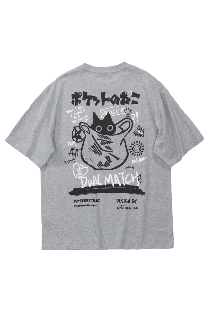 Cat Letter Print T-shirt Tee For Men
