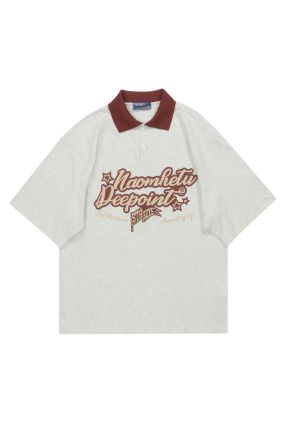 Letter Print Polo Tee For Men
