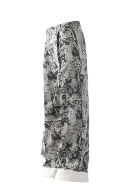 Jacquard Loose Straight Leg Men Pants 