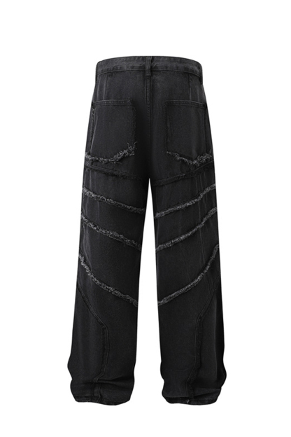 Washed Jeans Loose Straight Leg Men Pants 