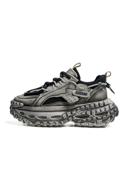 Tire Sole Clunky Sneaker Dirty Sports Damp Shoes for men