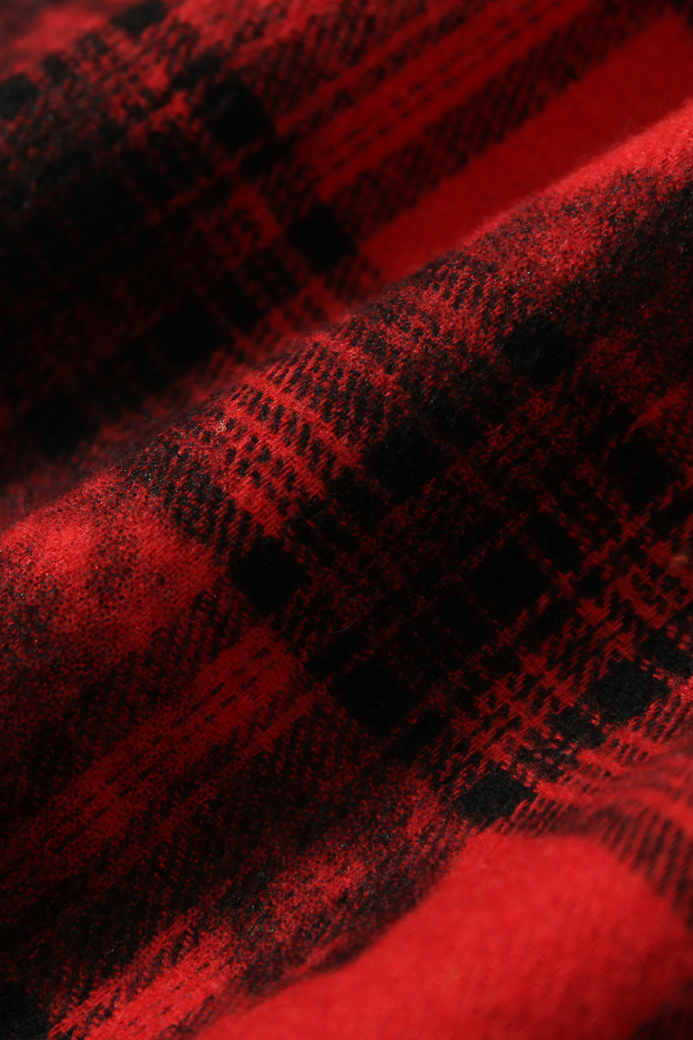 Shirt Jacket Red Plaid Pin Patch Unisex Short Sleeve Top 