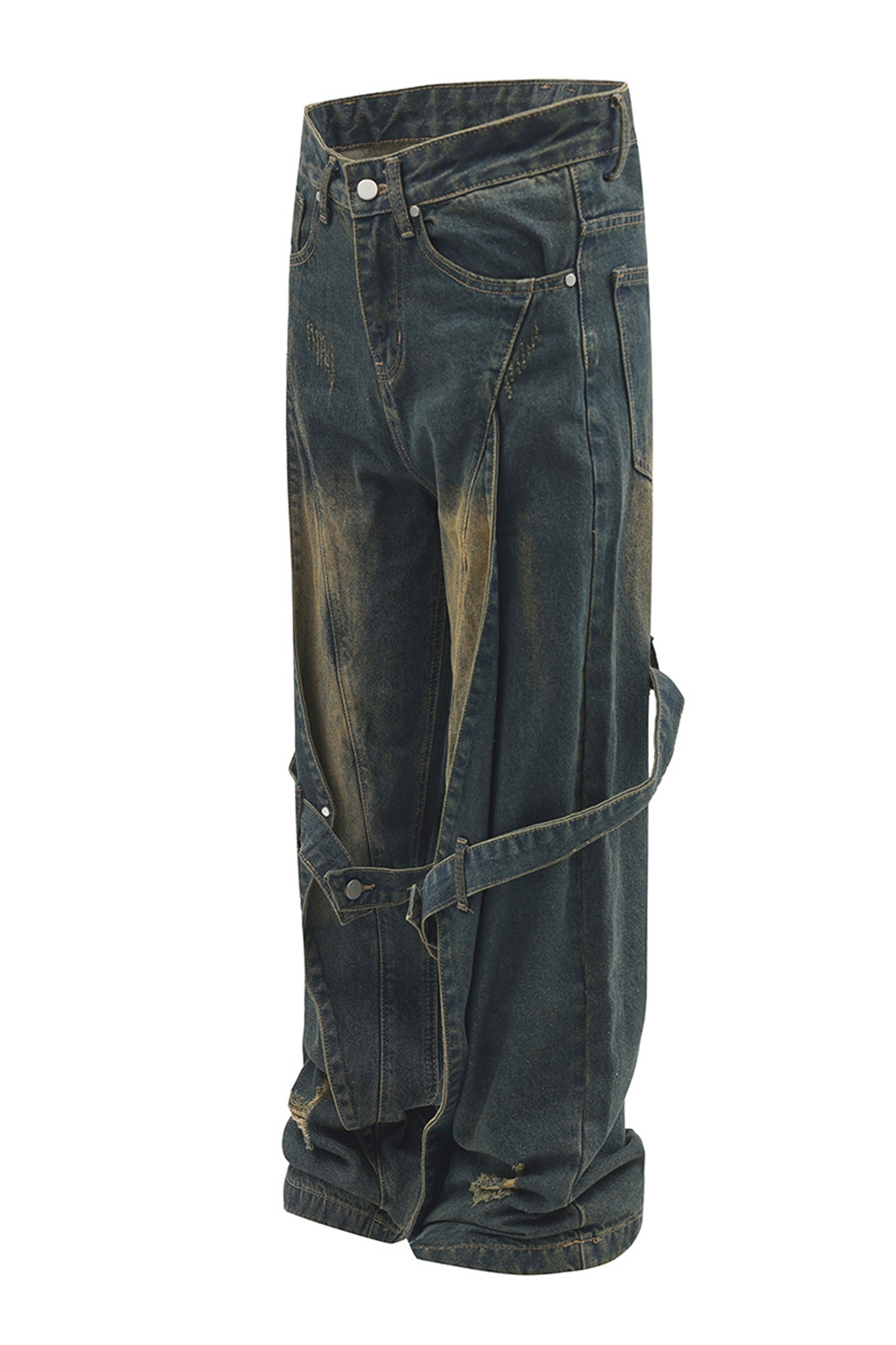 Washed Jeans Loose Straight Leg Men Pants 