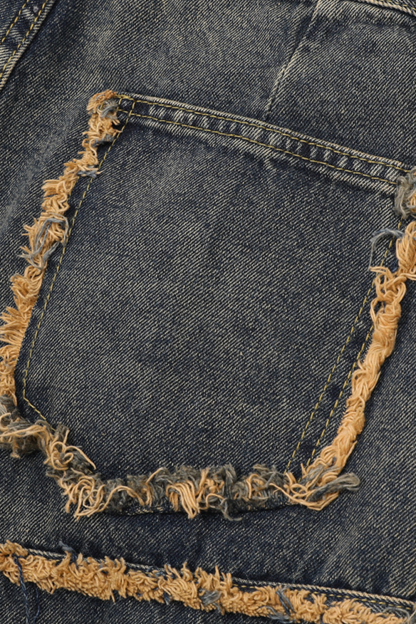 Washed Jeans Loose Straight Leg Men Pants 