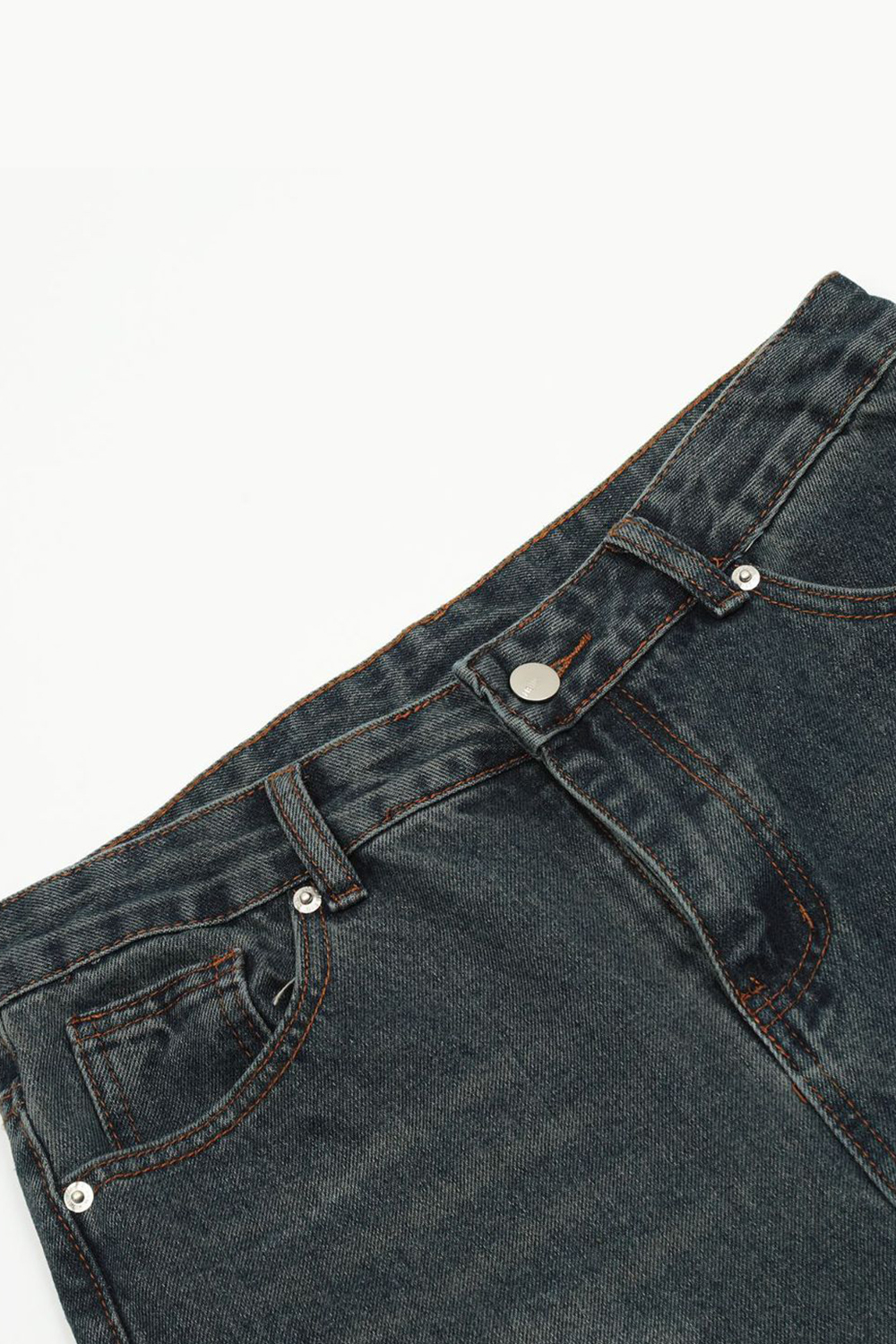 Washed Jeans Loose Straight Leg Men Pants 