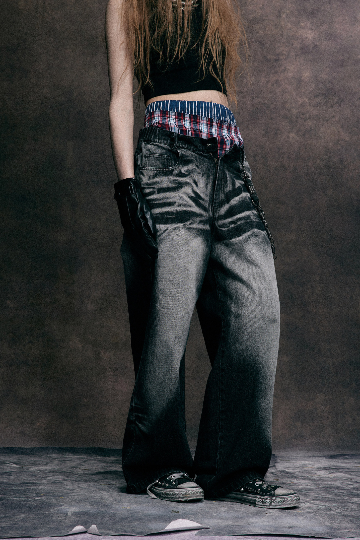 Washed Jeans Loose Straight Leg Pants