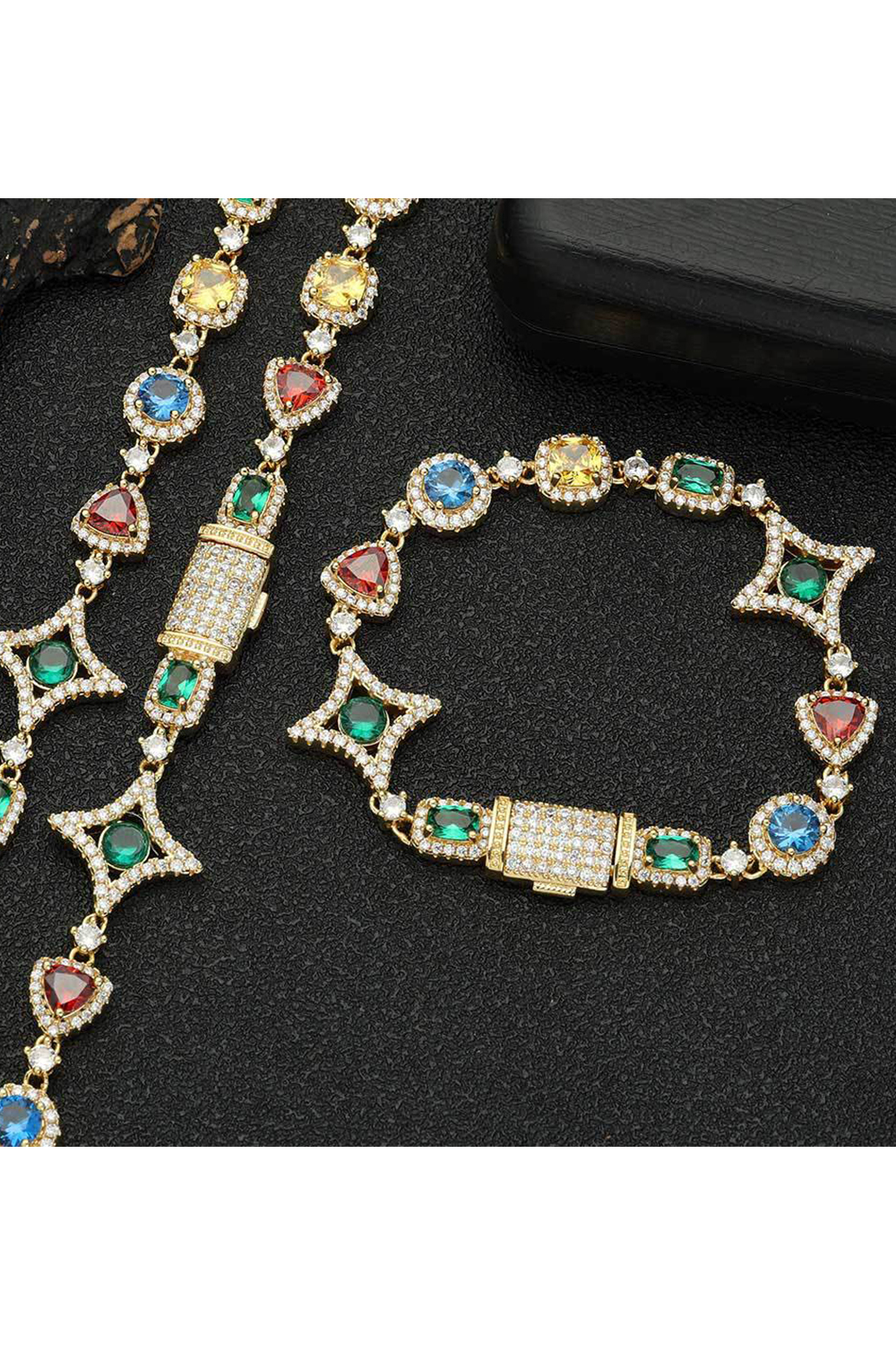 ColorBlock Diamond Chain Hip Hop
