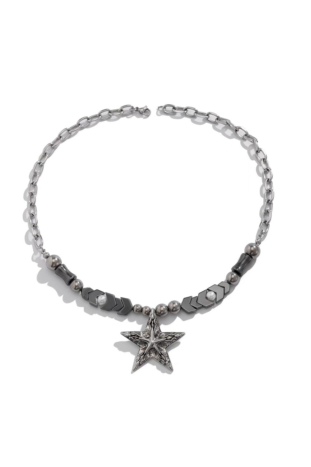 Vintage Gothic Hip Hop Punk Star Pendant Necklace for Men