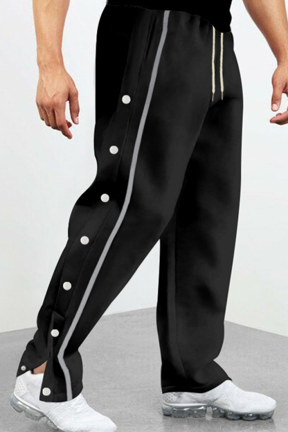 Buttons Baggy Streetwear Men Pants