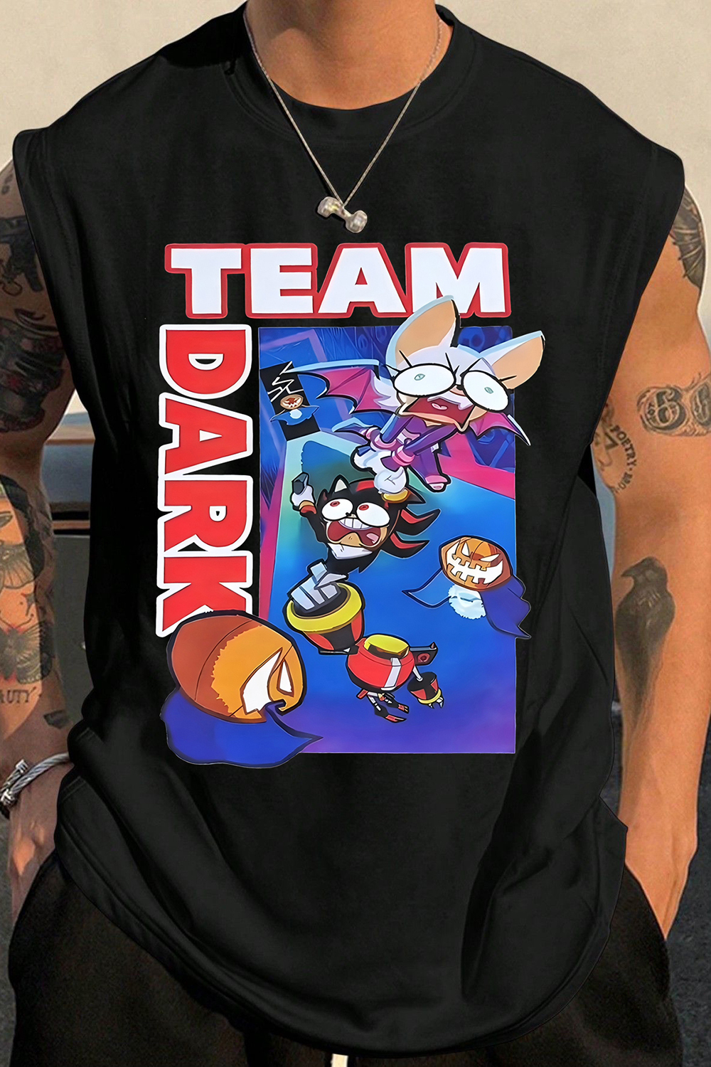 Team Dark Sonic The Hedgehog Tank Tee For Men