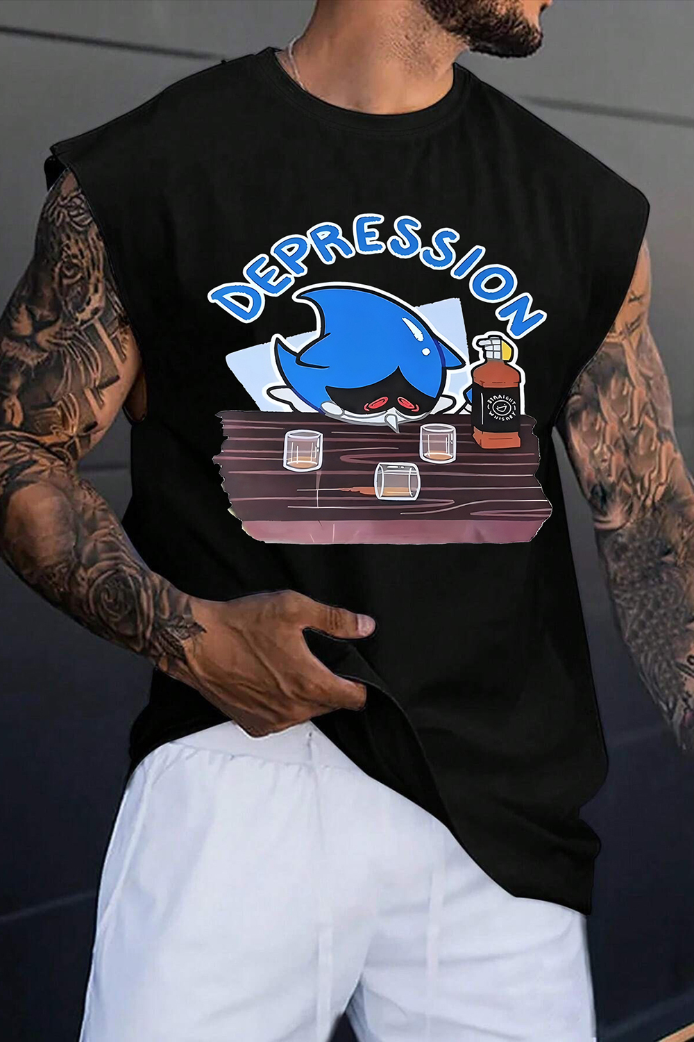 Depression Anxiety Sonic Tank Tee For Men