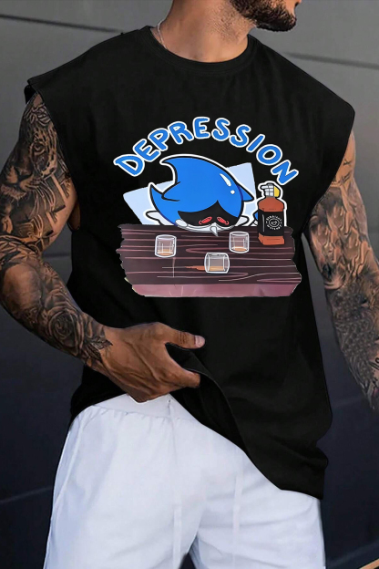Depression Anxiety Sonic Tank Tee For Men