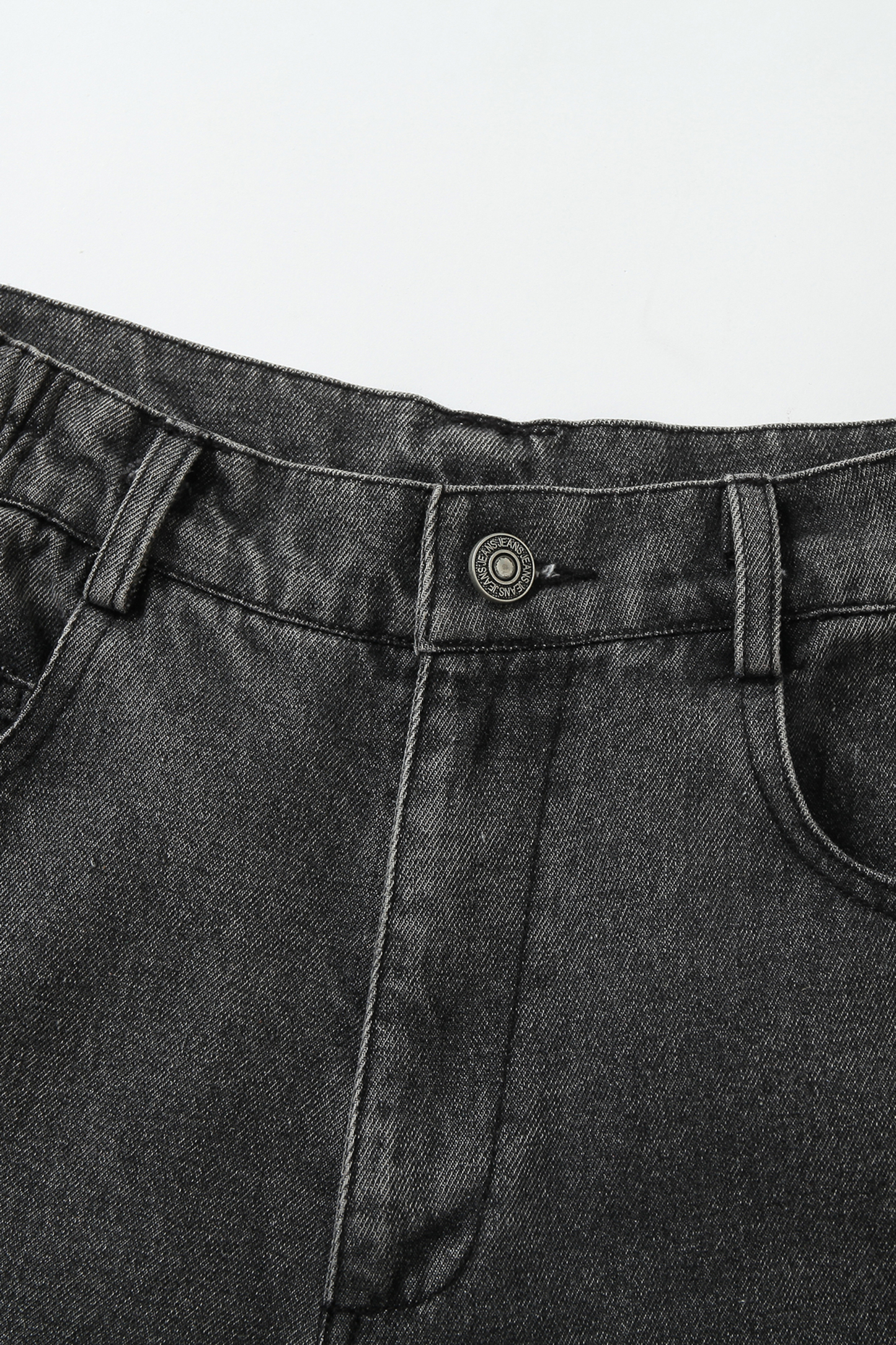 Washed Jeans Loose Patch Straight Leg Pants