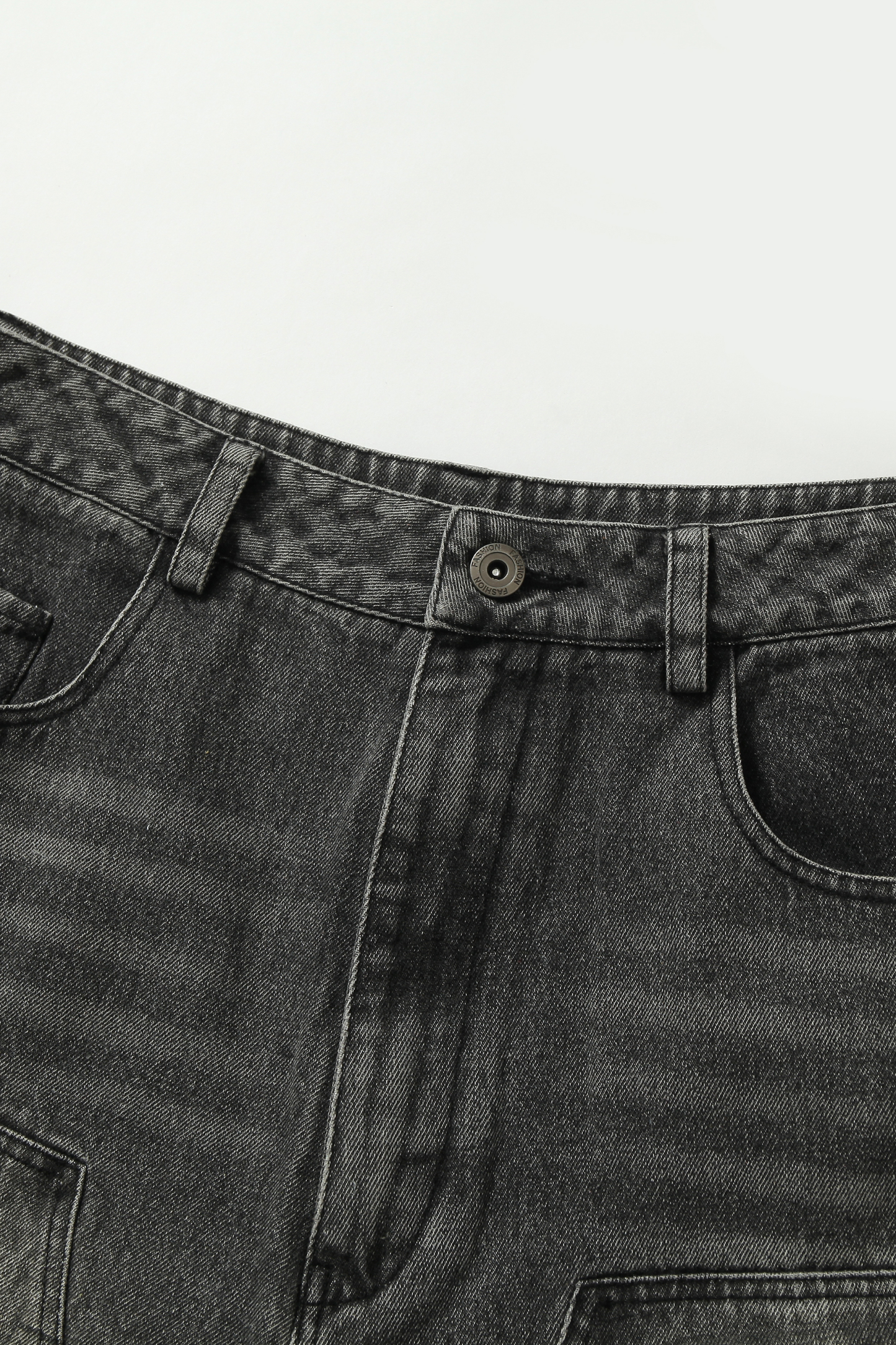 Washed Short Jeans Print Graffiti Loose Wide-Leg Knee Pants