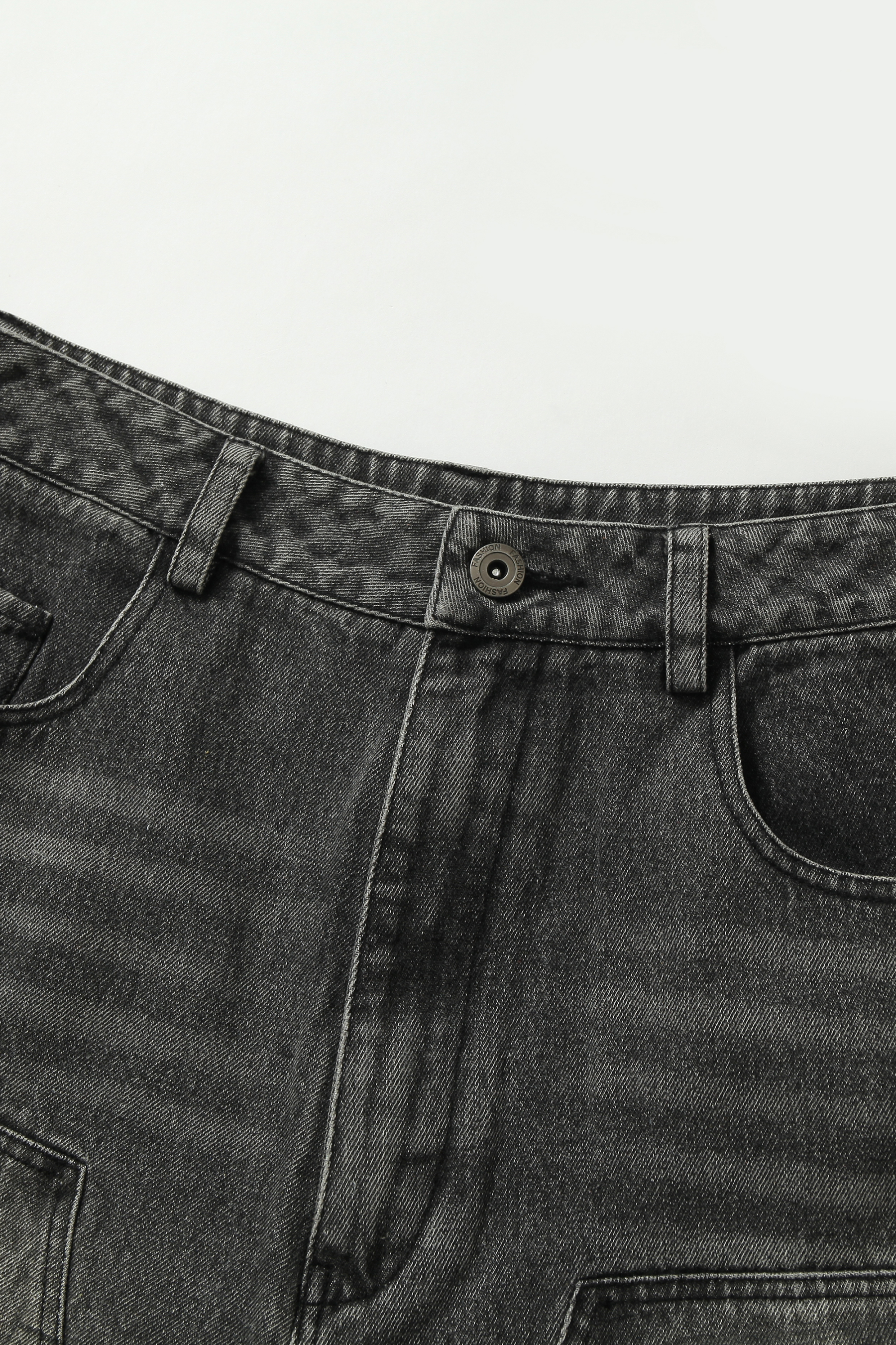 Washed Short Jeans Print Graffiti Loose Wide-Leg Knee Pants