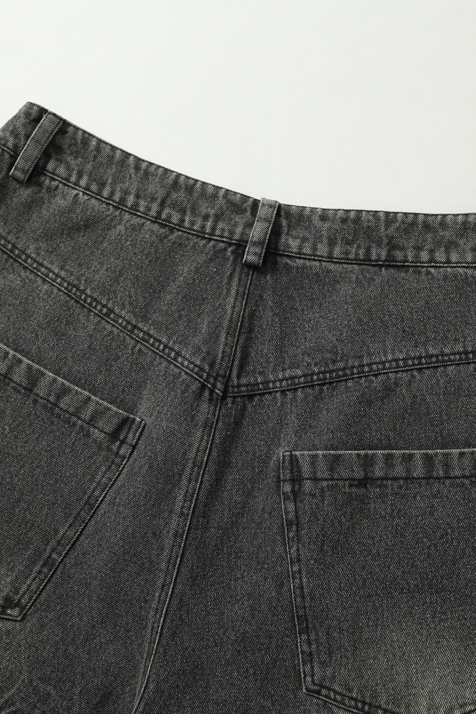 Washed Short Jeans Print Graffiti Loose Wide-Leg Knee Pants 