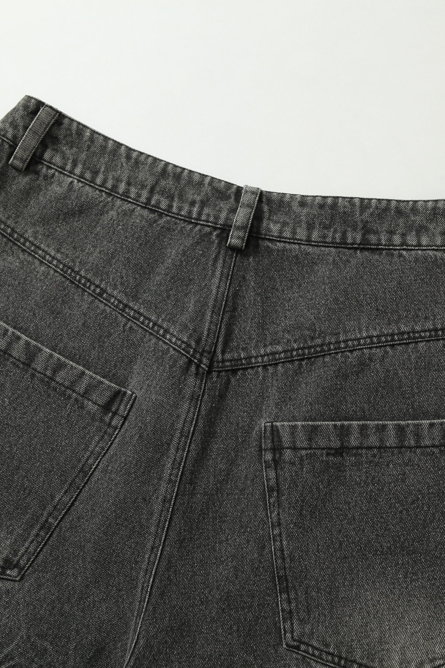 Washed Short Jeans Print Graffiti Loose Wide-Leg Knee Pants