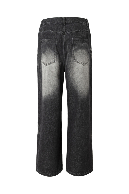 Washed Jeans Loose Straight Leg Pants 