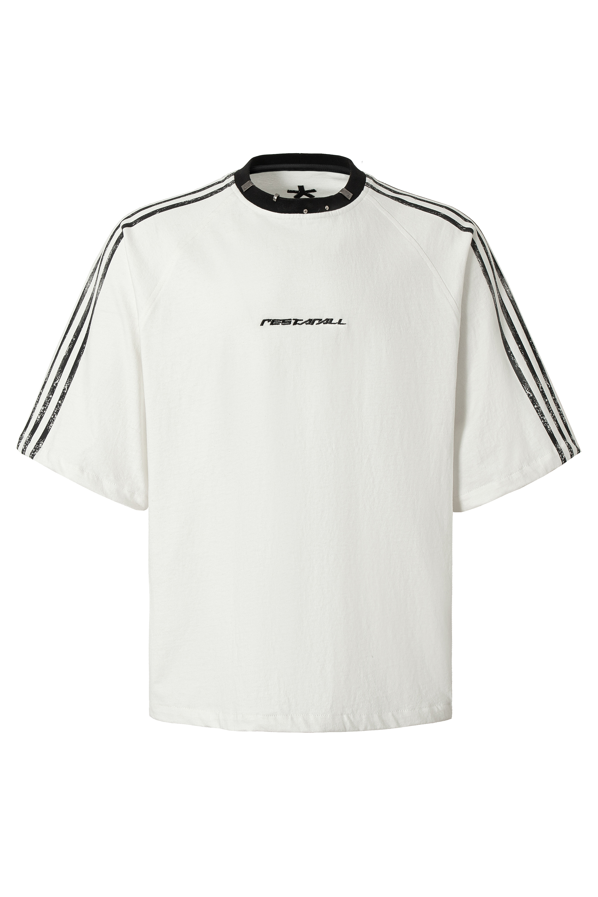Sport Stripe T-shirts Vintage Embroidered Tee
