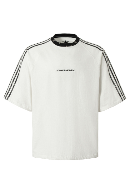 Sport Stripe T-shirts Vintage Embroidered Tee