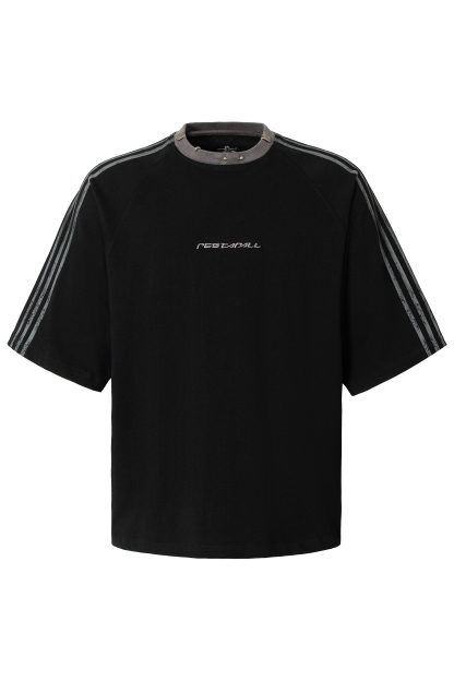 Sport Stripe T-shirts Vintage Embroidered Tee