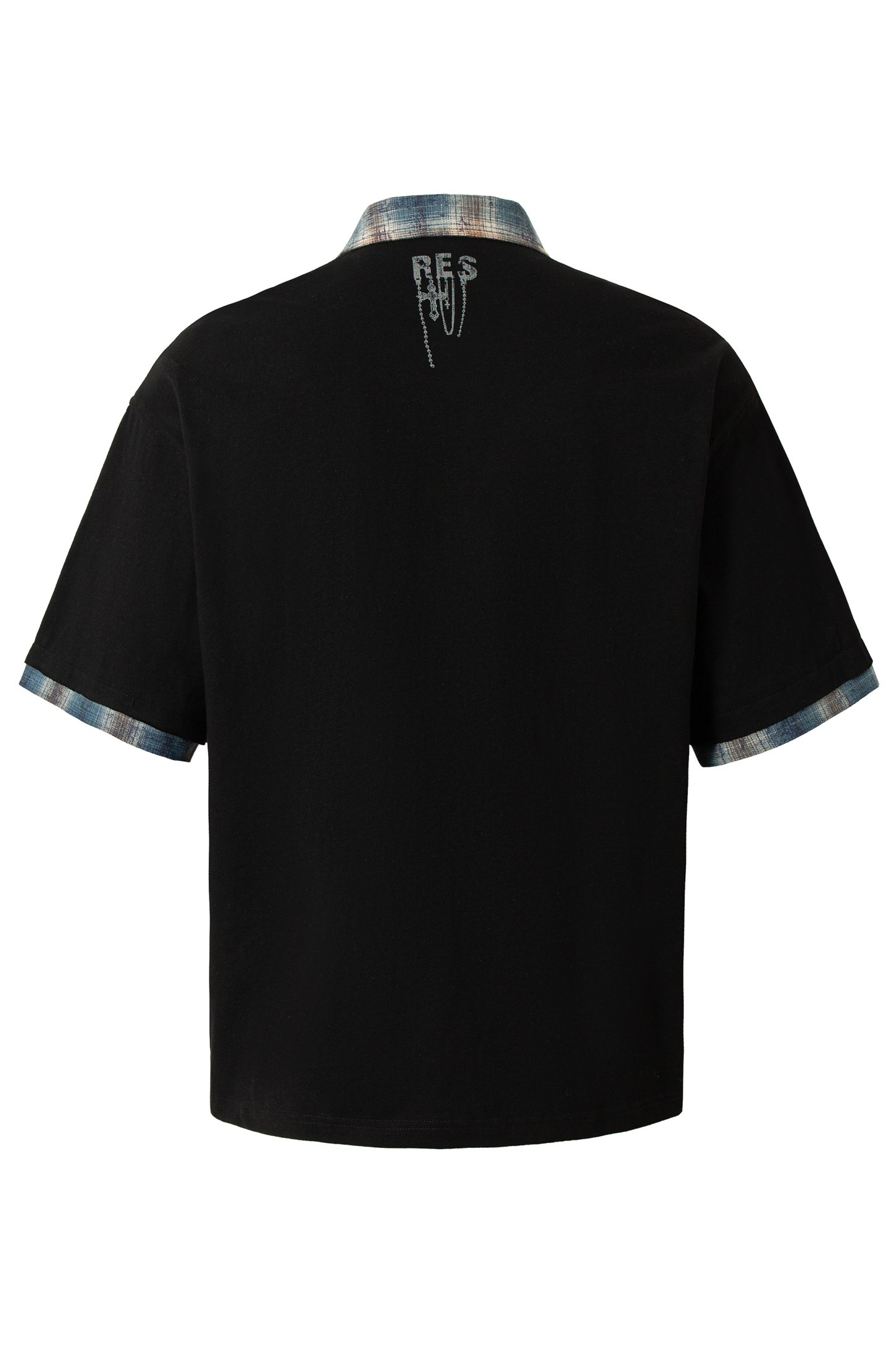 Graffiti Hip Hop Plaid T-shirts Colorblock Polo