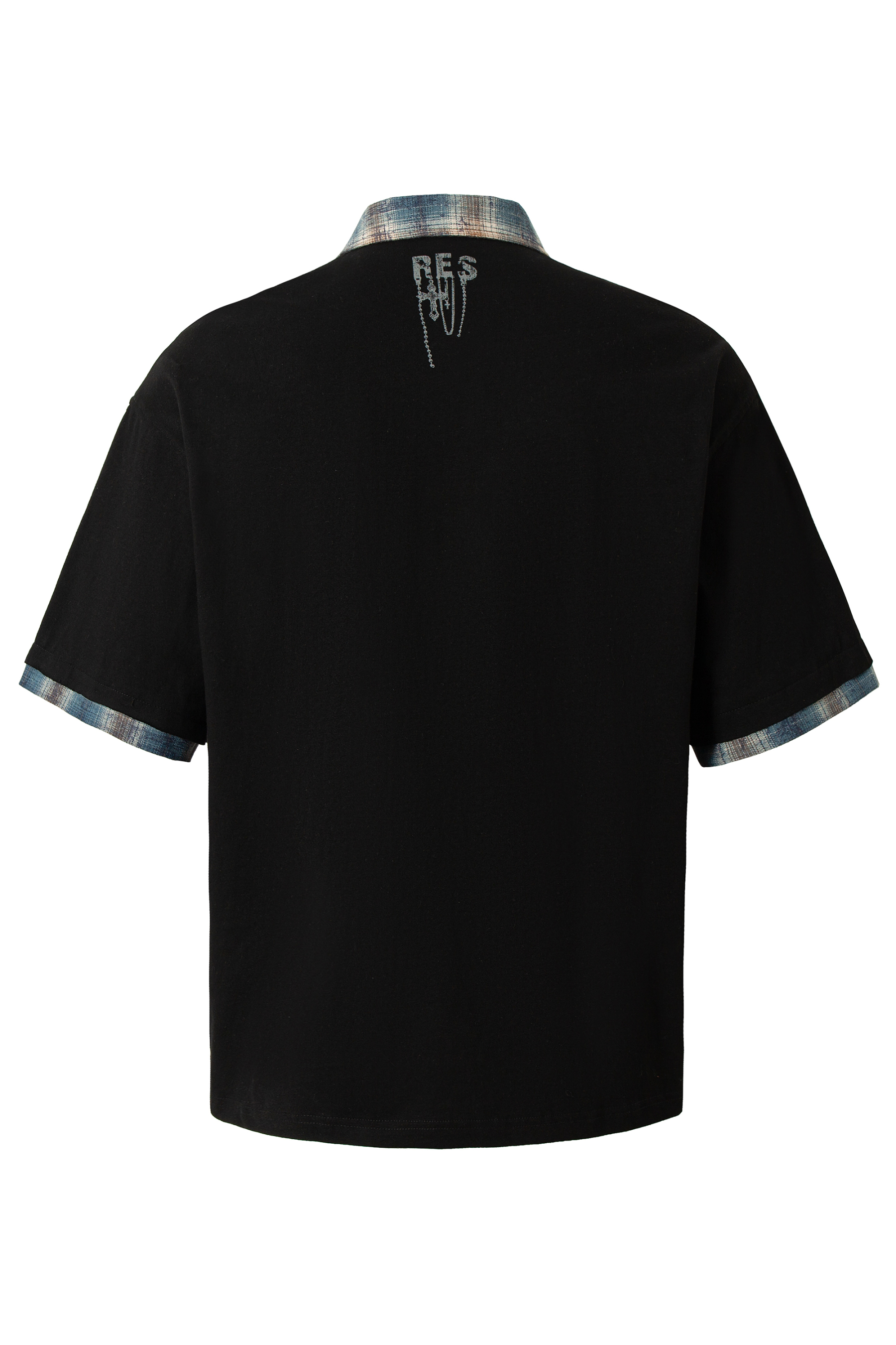 Graffiti Hip Hop Plaid T-shirts Colorblock Polo