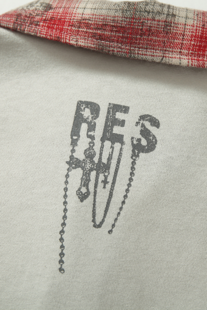 Graffiti Hip Hop Plaid T-shirts Colorblock Polo