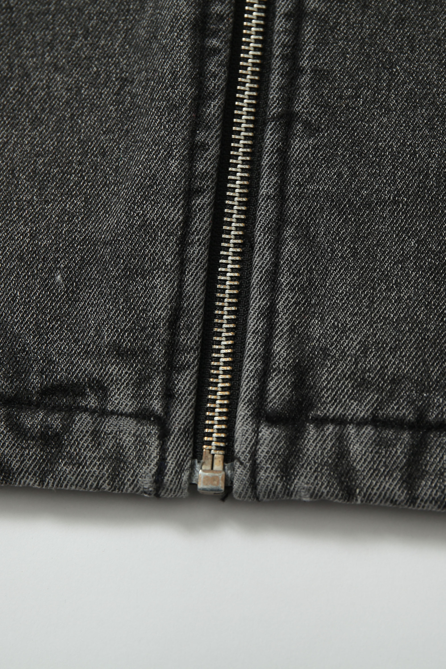 Vintage Denim Jacket Black Camouflage Lapel Long Sleeve