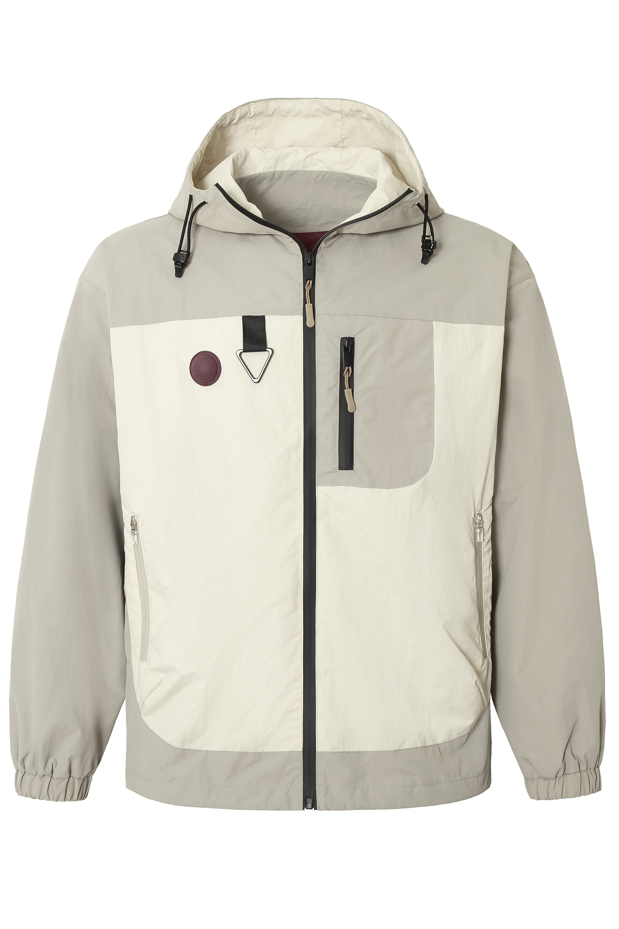 Windproof Jacket Coloblock Hoodie Long Sleeve 