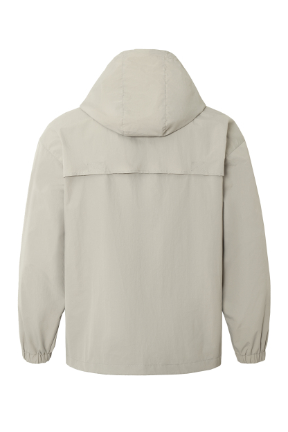 Windproof Jacket Coloblock Hoodie Long Sleeve 