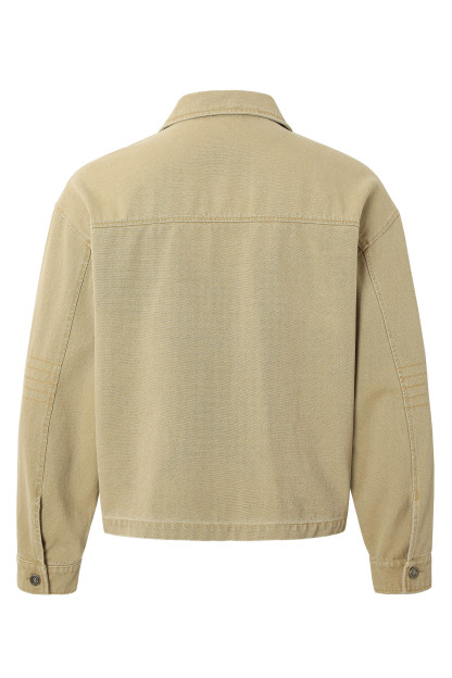 Cargo Jacket Yellow Graffiti Lapel Long Sleeve 