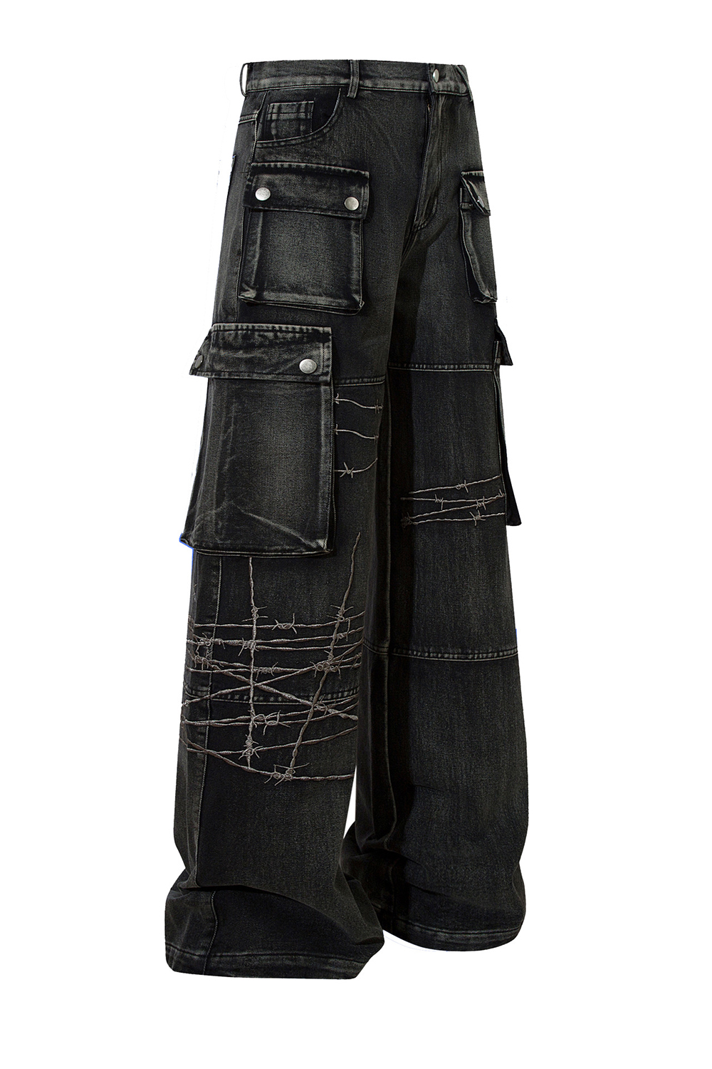 Vintage Cargo Pants Wide-Leg Loose Men Pants 