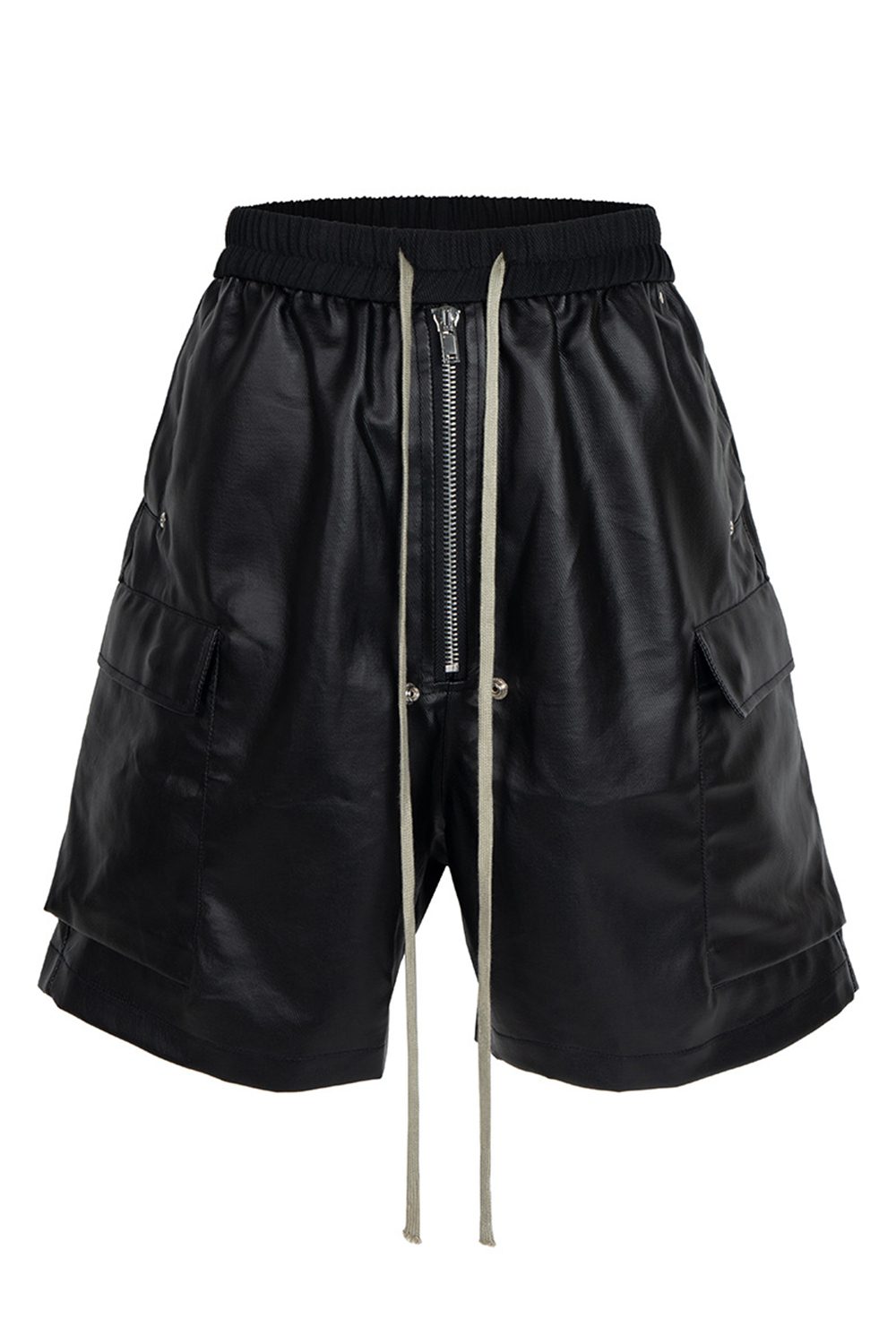 Sweat Shorts Matte Coating Loose Men Knee Shorts
